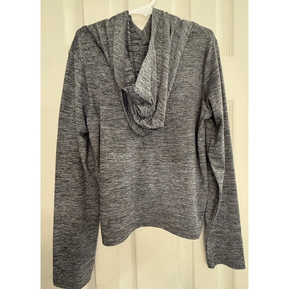 Hurley Girls’ Heather Gray Hoodie with Tie Front and Pink Logo - Size M - Picture 2 of 4